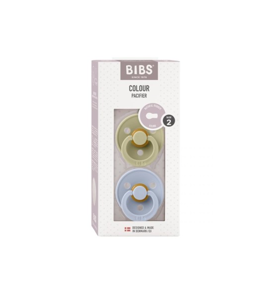 Set Of 2 Bibs Colour Khaki/Dusty Blue Pacifiers