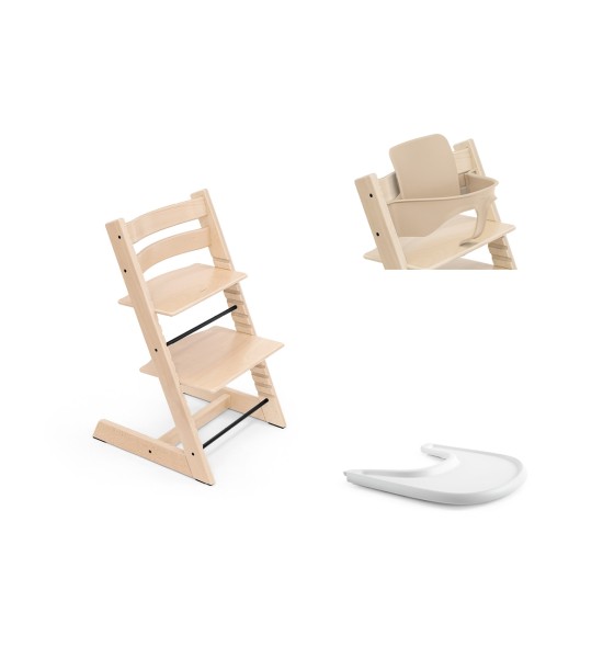 Bundle STOKKE® TRIPP TRAPP® Chaise + Ensemble bébé + plateau