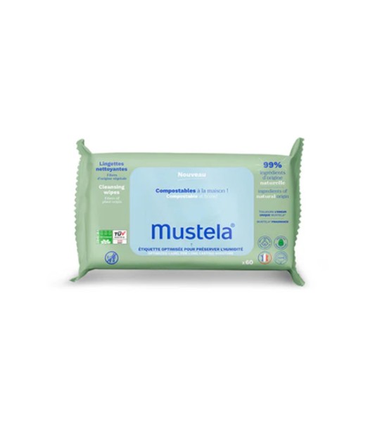 Lingettes nettoyantes polyvalentes Mustela 60 pièces