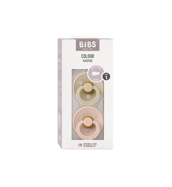 Set Of 2 Bibs Colour Vanilla/Blush Pacifiers