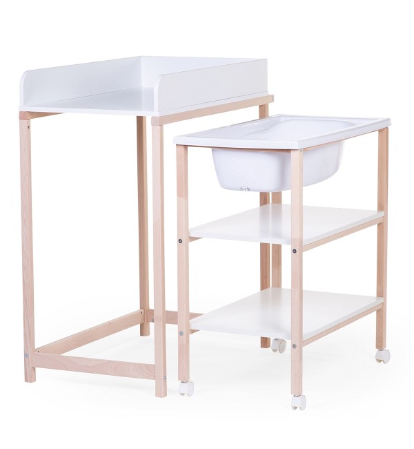 Childhome Changing Table With Wheels And Tub