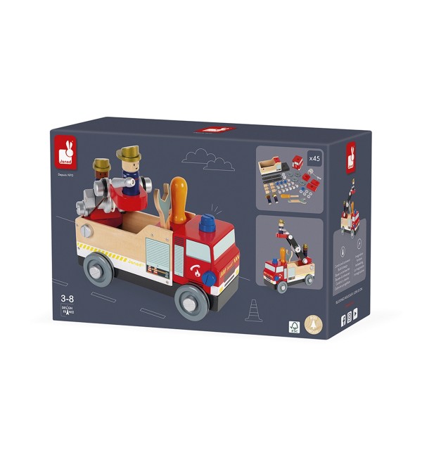 Camion de pompier Janod Brico' Kids