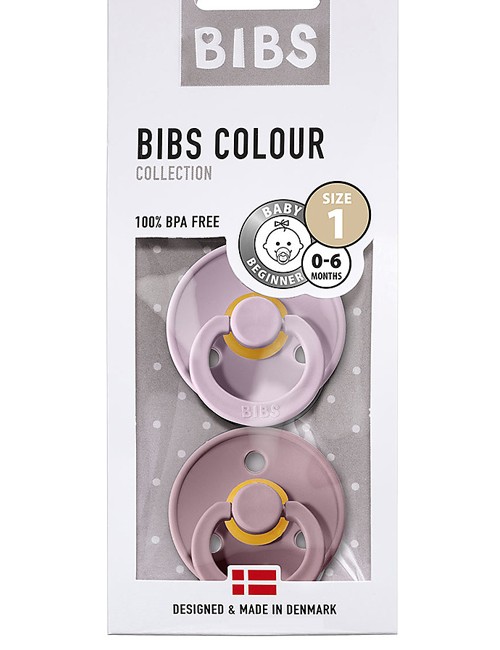 Set von 2 Schnullern Bibs Farbe helllila und antikes Rosa