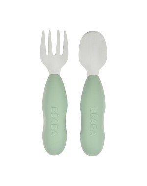 Prime Pappe Béaba Steel and Silicone Cutlery Set of 2