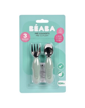 Prime Pappe Béaba Steel and Silicone Cutlery Set of 2