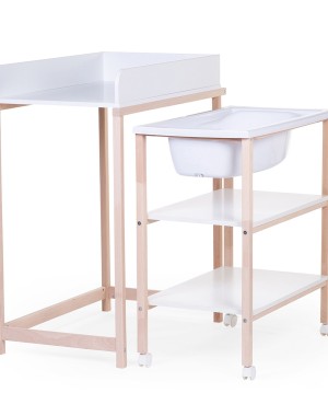 Childhome Changing Table With Wheels And Tub