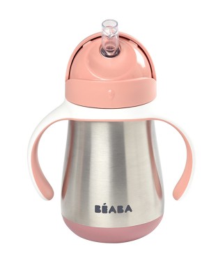 Tasse en acier avec paille Bèaba 250 ml