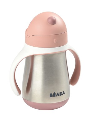 Tasse en acier avec paille Bèaba 250 ml